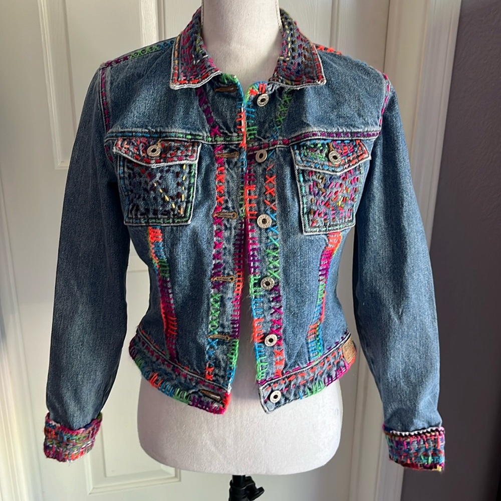 Guess Hand Embellished Jean Jacket